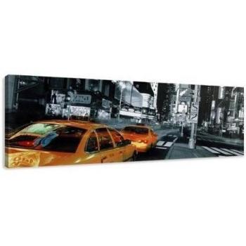 Cuadros en Lienzo Nueva York 120 x 40 cm modelo Nr. 5710 XXL Las imágenes estan listas, enmarcadas en marcos de Madera auténtica. El diseño de la impresión artística como un Mural enmarcado.