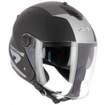Astone Helmets - MINIJET S Graphic WIPE - Casque jet - Casque jet usage urbain - Casque compact - Coque en polycarbonate - matt black S