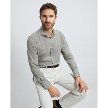 Camisa de hombre Emidio Tucci tejido italiano fit regular manga larga