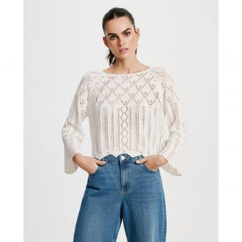 Vero Moda Women's Knit Top 'Ginger' - Lightweight, Openwork Design, 3/4 Sleeve