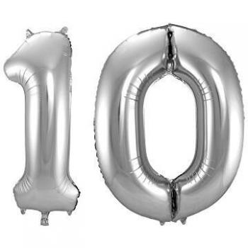 Folat-800242 Globo, Color plata, 10