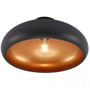 Lámpara de techo metálica moderna Gerwina en negro y dorado, dimmable, E27, para salón y comedor