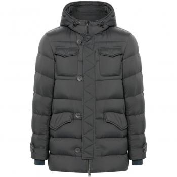 Herno Men's L'eskimo Down Jacket in Grey | Size 48 | PI004ULE12456Z9480