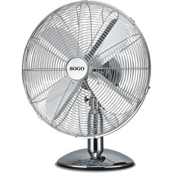 Ventilador de sobremesa Sogo 12” (30CM) 35W con 3 velocidades y estructura de metal
