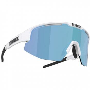 Bliz Matrix Nano Optics Photochromic Sunglasses Matt White with Blue Lenses