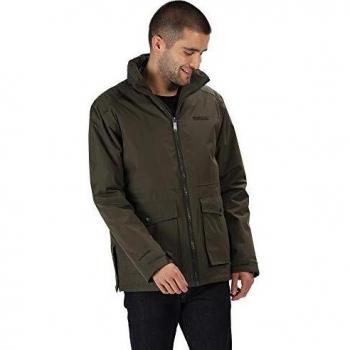 Regatta Chamarra con Capucha Oculta aislada Impermeable Hebson para Hombre, Hombre, Color Verde Oscuro, tamaño XXXL