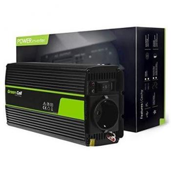 Inversor de corriente Green Cell INV04DE Universal 24 V 500 W Negro