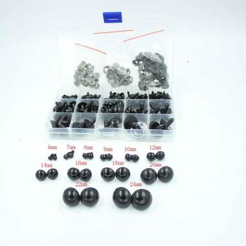 154 de piezas negra 6 – 24 mm Teddy Ojos Seguridad Ojos plástico Ojos muñeca Ojos
