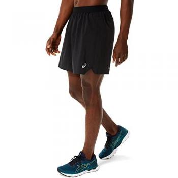 Shorts de running ASICS Road 2 en 1 de 7 pulgadas para hombre - Negro / Gris - Talla XL