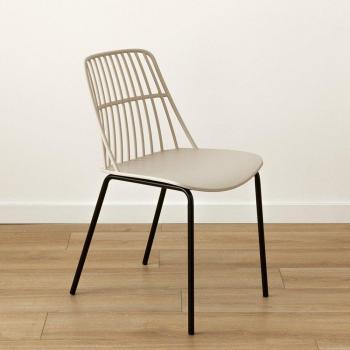 Silla polipropileno beige Taos 45,5 x 82 cm