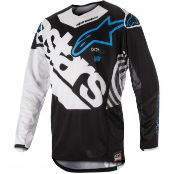 Camiseta De Mx Alpinestars 2018 Techstar Venom Negro-Blanco-Aqua