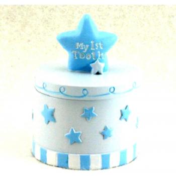Gisela Graham Blue Resin My 1st Tooth Trinket Box