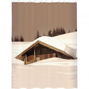 MSV CORTINA DE BAÑO 100% POLIESTER COTTAGE SEPIA, Multicolor, 200x0.5x180 cm