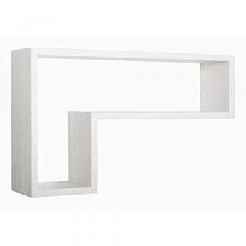 Estante de pared rectangular moderno Lettera en color roble blanqueado 61x37 cm