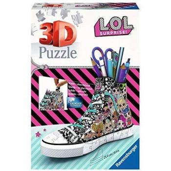 Ravensburger - Surprise Puzzle 3D Sneaker L.O.L Multicolor, Edad Recomendada 8+, 108 piezas de puzle de plástico numeradas + 4 accesorios + instrucciones, Dimensiones: 13,50 cm x 21,40 cm x 7,60 cm