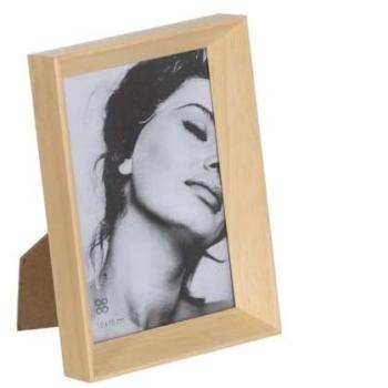 Marco de Fotos Beige Madera Cristal 12 x 2,5 x 17 cm