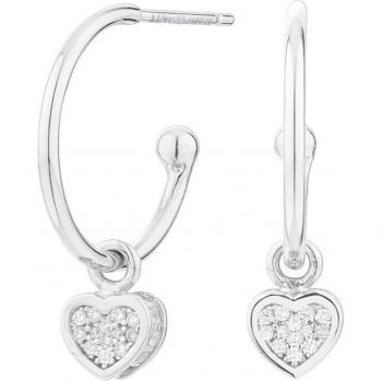 Pendientes de aro Cube con colgante de corazón	Itemporality