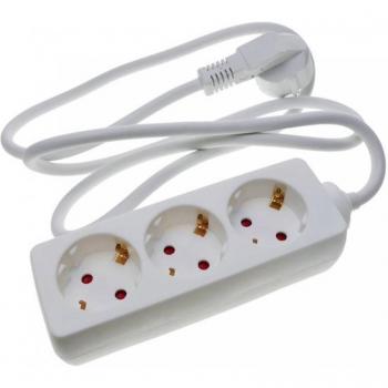 Regleta de enchufes 3 schuko 16A 230V blanca con cable de 3m