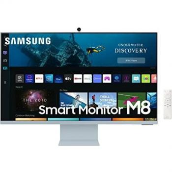 Samsung M8 S32BM80BUU 32 Smart Monitor 4K UHD con Smart TV, Webcam Integrada y Multimedia en Azul y Blanco
