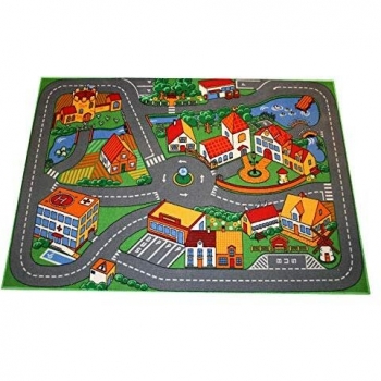 Associated Weavers Alfombra con diseño Quiet Town, Acrílico, Gris y Verde, 100 x 130 cm