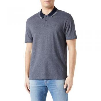 Boss Relaxed Fit Dark Blue Oxford Polo Shirt for Men - Size XL