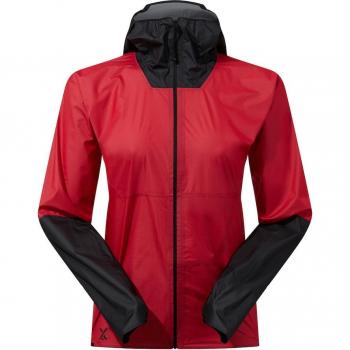 Chaqueta de montaña Berghaus MTN Guide Hyper LT para mujer, color rojo y negro, con capucha, talla L
