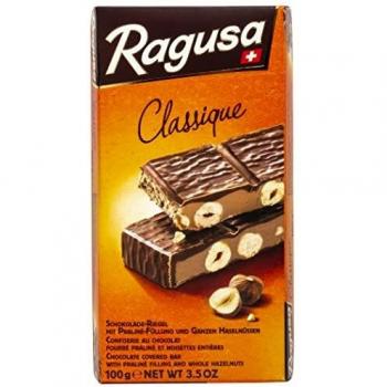 Tableta de Chocolate Suizo Ragusa Clásico con Avellanas y Relleno de Praliné 100g