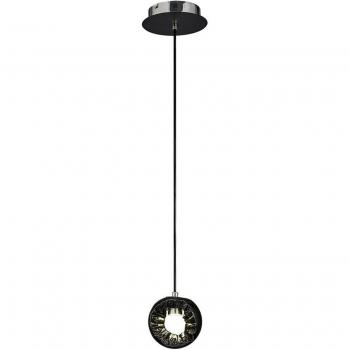 Lámpara colgante Salvio redonda Escultura 1 x 3W LED Cromado / negro
