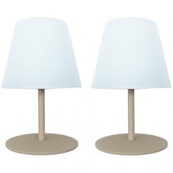 Lámpara de mesa Lumisky E27 Marrón claro H16CM Juego de 2 lámparas