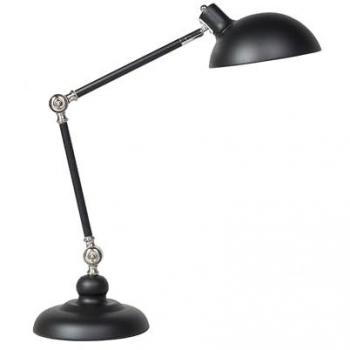 Lámpara de Mesa Moderna de Metal Negro 80 cm con Brazo Ajustable