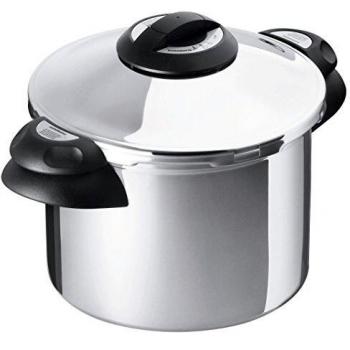 Kuhn Rikon Duromatic Top, Olla a Presión Super Rápida con Asas 6 L. /24 Cm, Olla Express Apta para Inducción, Óptima Distribucion del Calor, Acero Inoxidable 18/10, Despresurización automática