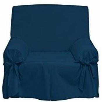 SAVEL Funda Sofá Lazos 100% Algodón Azul 1 plaza