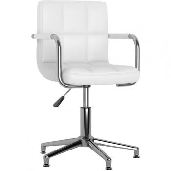 Silla de comedor giratoria en cuero sintético blanco - Día y Noche