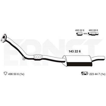 Silenciador Delantero ERNST 143226 para VW/AUDI