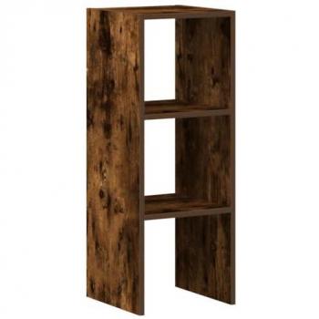 Librería Apilable de Madera Ingenierizada en Roble Ahumado 30x30x80 cm