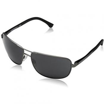 Emporio Armani Men's 313087 Sunglasses, Gunmetal Rubber/Grey, 64