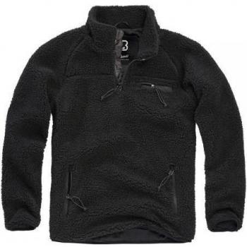 Brandit Teddy Fleece Troyer Sweatshirt for Men - Black, 3XL