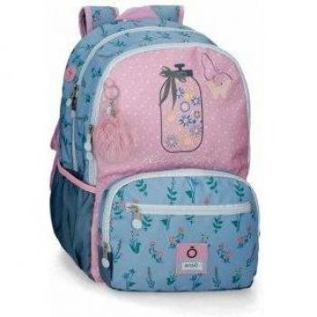 Mochila Enso We Love Flowers con Doble Compartimento Adaptable Rosa