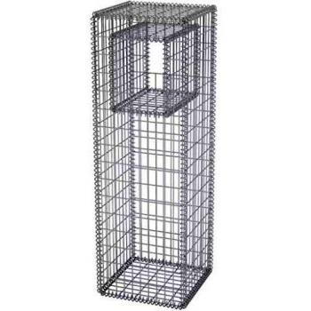 vidaXL Jardinera Poste de Gaviones Rectangular Acero Galvanizado 50x50x160 cm