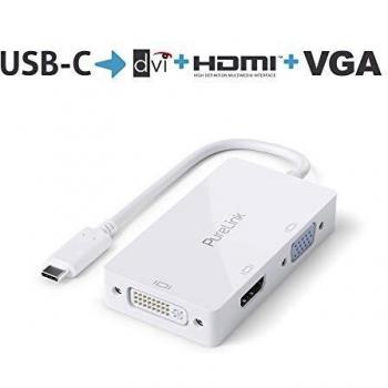 Adaptador USB-C a Multiport iSerie 0,10m con HDMI 4K30Hz, DVI FullHD y VGA WUXGA