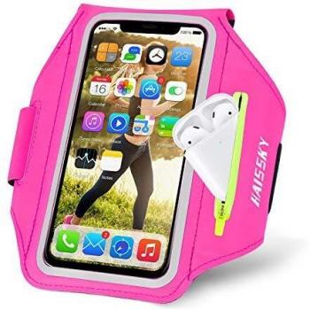Brazalete Deportivo para Corre con Airpods Holder,HAISSKY Brazalete Móvil Deportivo para iPhone 11 Pro MAX/iPhone 11 Pro/iPhone XS MAX/iPhone XR/ 8 Plus/8 Galaxy S9/S8 Plus,Huawei P20 hasta 6.8