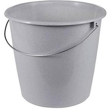 Cubo de Plástico Resistente con Asa de Metal Redondo 10 L Erik Gris Granito