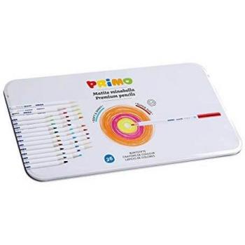 Lápices de Color Minabella 36 Colores Hexagonales con Mina de 3.8 mm en Caja Metálica