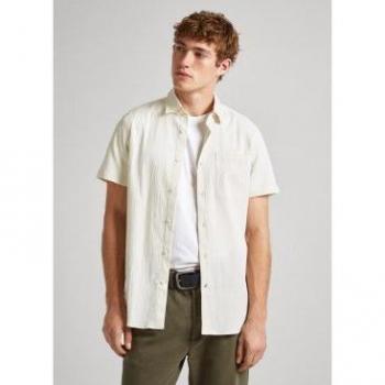 Camisa Pepe Jeans Pyke Beige Para Hombre