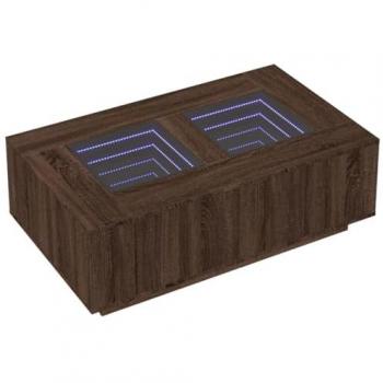 Mesa de centro con Infinity LED marrón roble 116x69x40 cm, mesita de Centro, Mesa Auxiliar, Mesa de salón, mesita, mesita de sofá