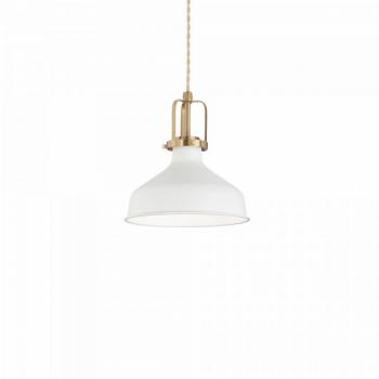 Lámpara colgante Eris-1 de metal blanco, 1 bombilla E27, diámetro de 33 cm, diseño tipo domo para interior