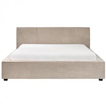 Cama matrimonial moderna de bouclé tortora 160 x 200 cm con cabecero Mirande