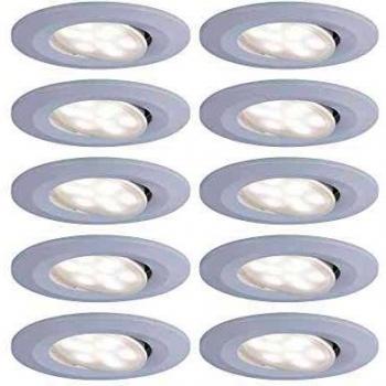 Set de 10 Luminarias Empotradas LED Calla IP65, 6W, 4000K, Blanco Mate, Ajustables