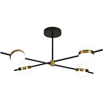 Lámpara de Techo Cuba LED 32W, 3000K, 2400lm, dorado/negro, fabricada en acero y acrílico, con 3 años de garantía