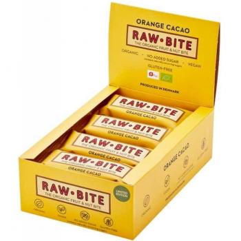 RAWBITE - Caja de 12 barritas energéticas naturales - Naranja y cacao